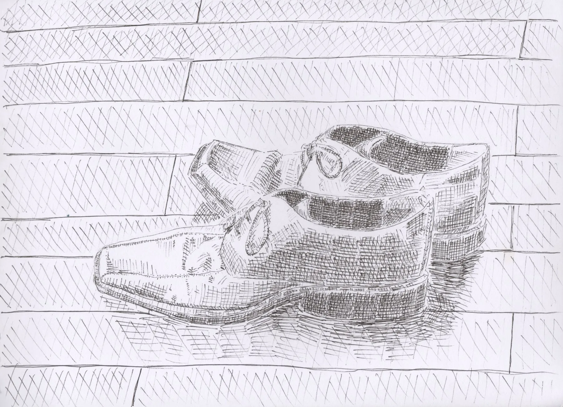 Paire de chaussures de concert sur parquet en bois